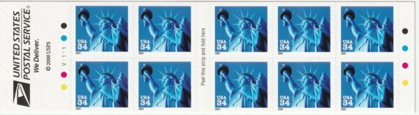 Statue of Liberty, 10 stamp booklet