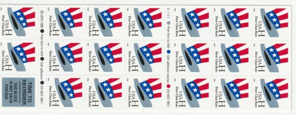 Uncle Sam's Hat, 20 stamp booklet