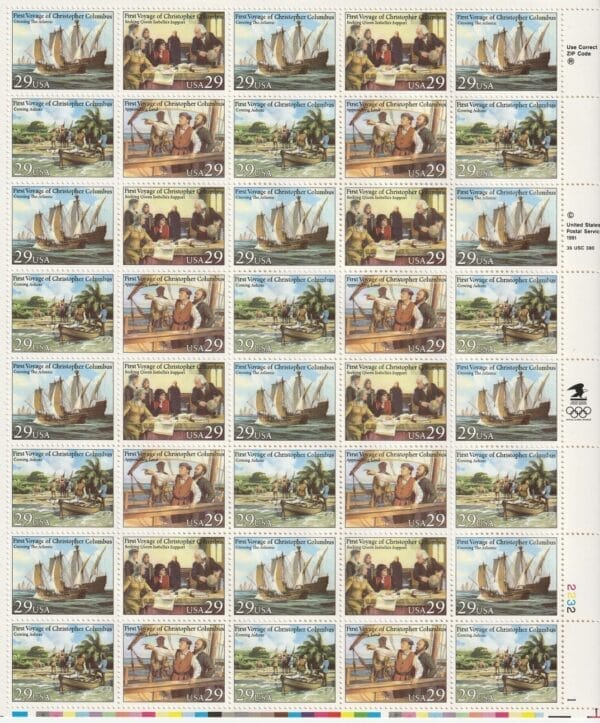 1992 US Voyage of Christopher Columbus – 29 cent