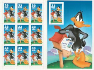 Daffy Duck, pane of 10 with imperforate