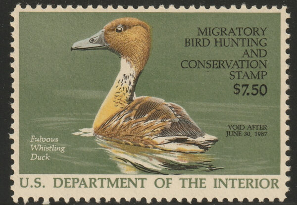 1986 Federal Duck Stamp - Fulvous Whistling – $7.50