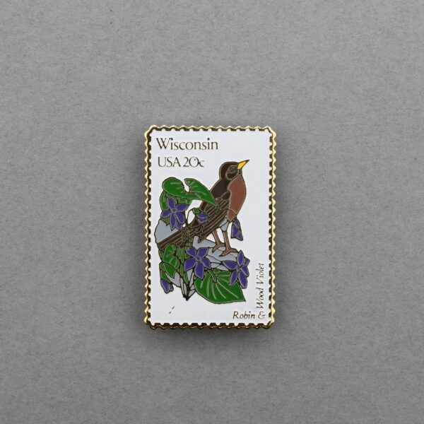 1982 State Birds and Flowers: Wisconsin Enamel Pin