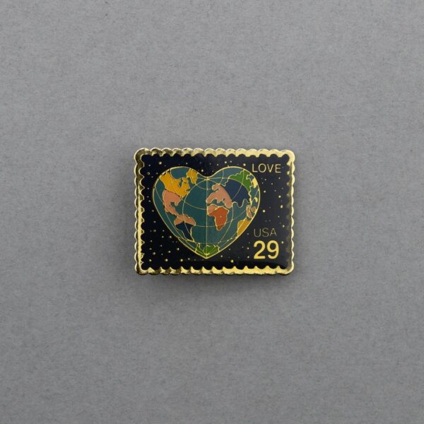 1991 World Heart Enamel Pin