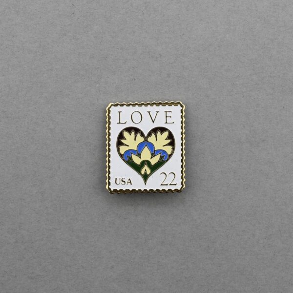 1987 Hearts and Flowers Enamel Pin