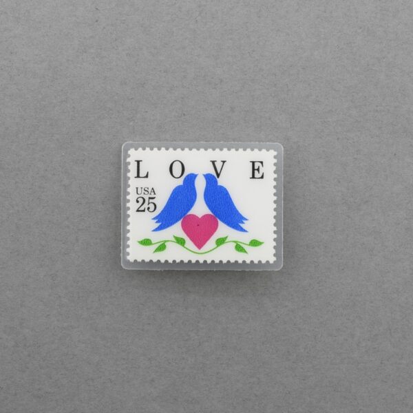 1990 Love Series: Love Birds Laminated Pinback Pin