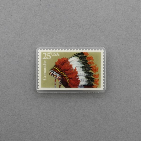 1990 Headdresses: Comanche Laminated Pinback Pin