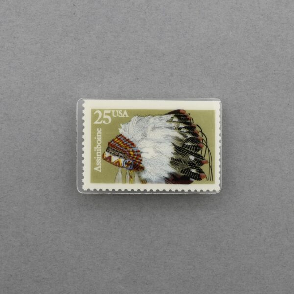 1990 Headdresses: Assiniboine Laminated Pinback Pin