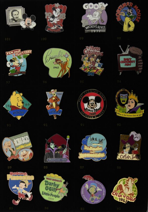 Disney Countdown to the Millennium Pin Set Complete w/ Binder - All 101 Pins +Crockett Error Pin - Image 6