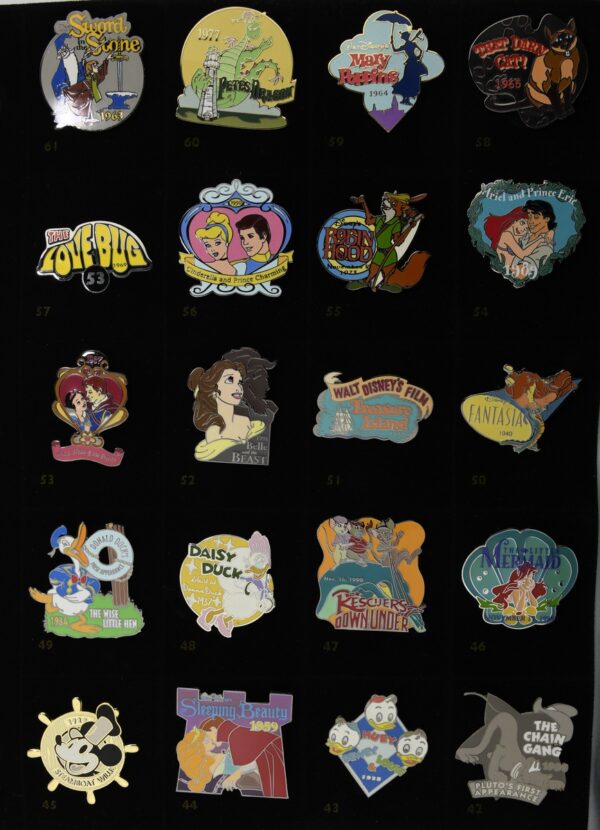 Disney Countdown to the Millennium Pin Set Complete w/ Binder - All 101 Pins +Crockett Error Pin - Image 5